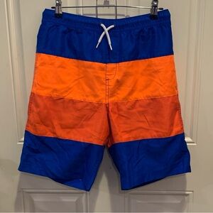 Lands' End Vibrant Blue and Orange Swim Board Shorts Trunks Size XXL